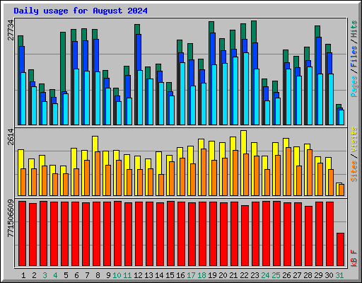 Daily usage for August 2024