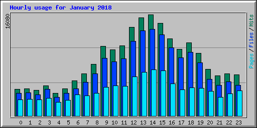 Hourly usage for January 2018