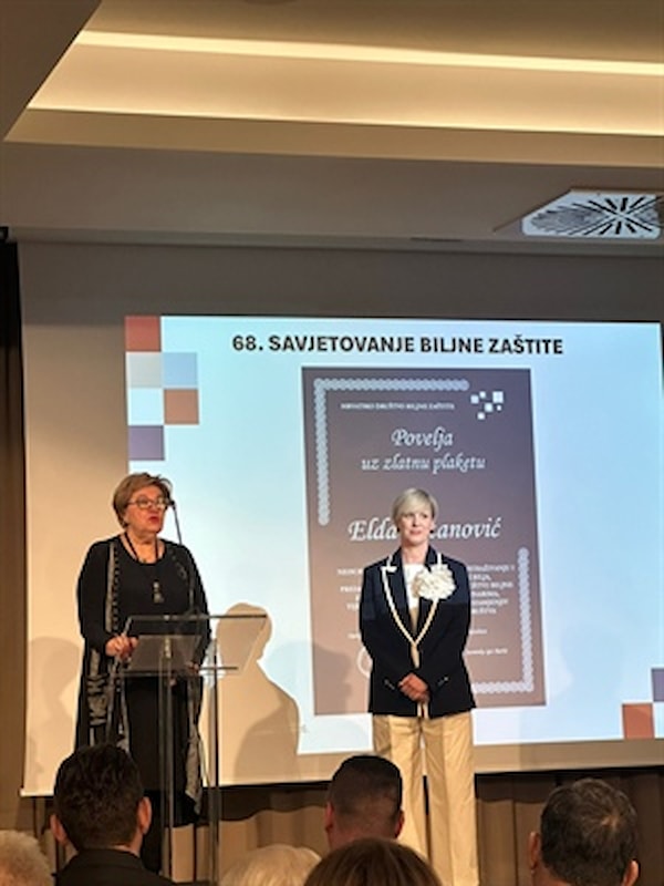 Dr. sc. Elda Vitanović dobitnica Zlatne plakete Hrvatskog društva biljne zaštite na 68. Savjetovanju u Opatiji